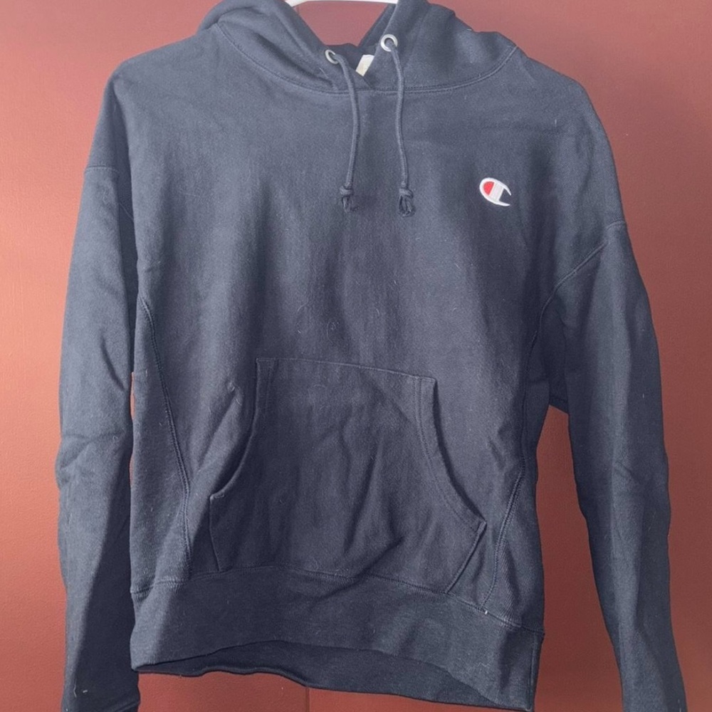 Champion Black Sweatshirt Hoodie Classic Pullover